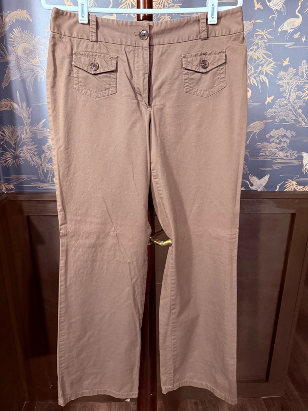 Ann Taylor Straight-Leg Pants in Taupe Brown